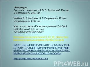 ЛитератураПрограмма под редакцией В. В. Воронковой Москва «Просвещение» 2009 год