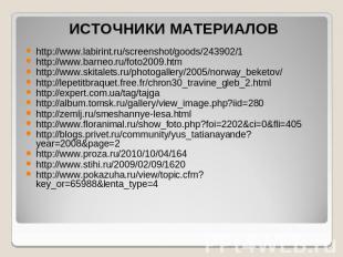 ИСТОЧНИКИ МАТЕРИАЛОВhttp://www.labirint.ru/screenshot/goods/243902/1http://www.b