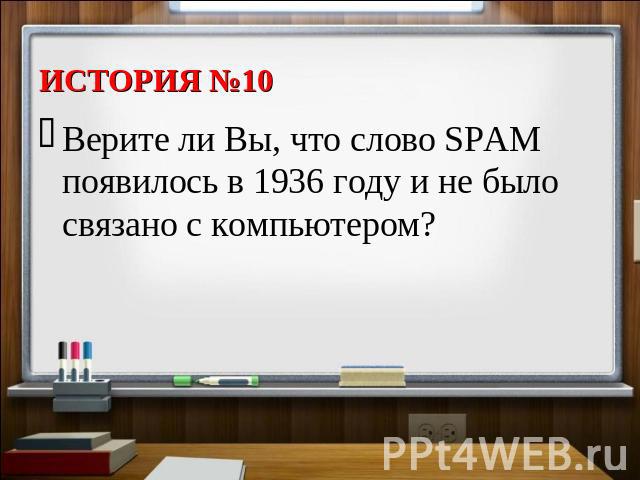 Верите ли Вы, что слово SPAM появилось в 1936 году и не было связано с компьютером?